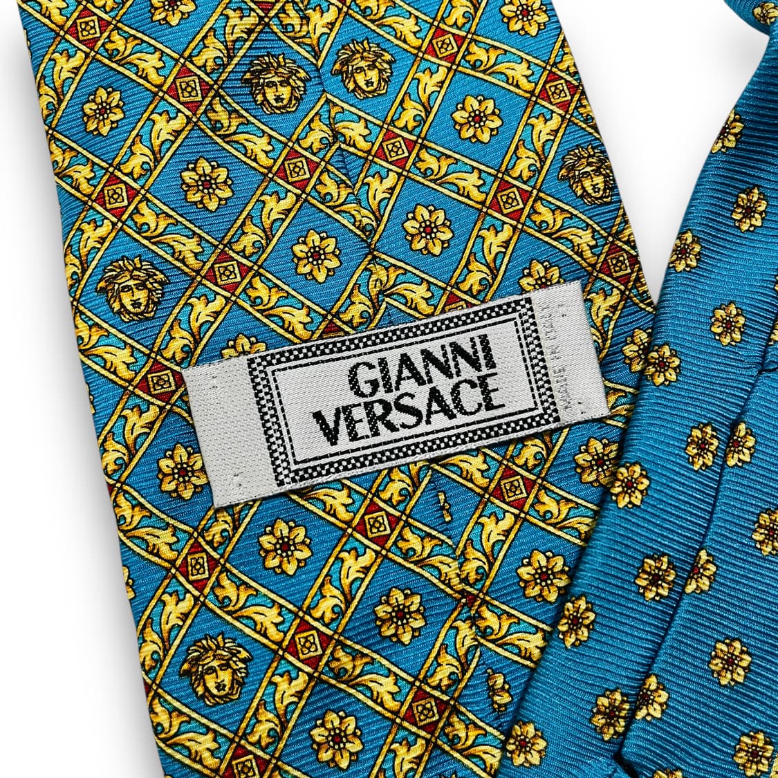 지아니 베르사체 90s 골드 메두사 로고 실크 넥타이 상품이미지8