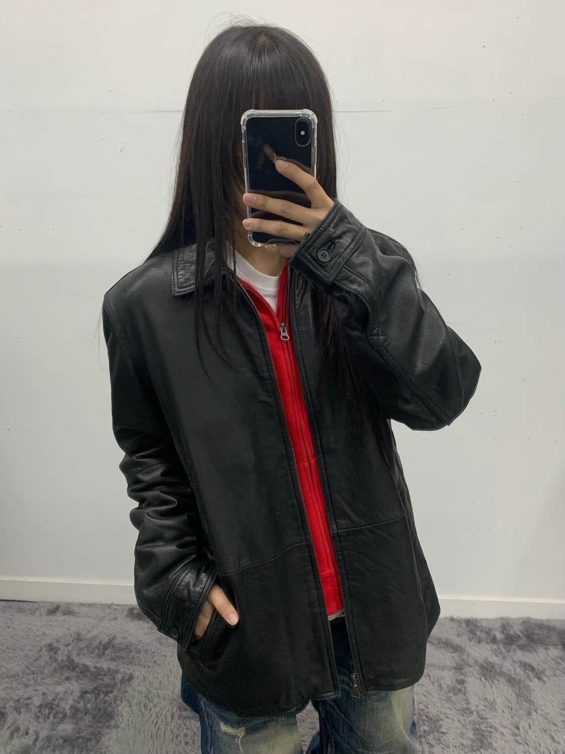 캘빈클라인 램스킨 00s 싱글 바이커 상품이미지6