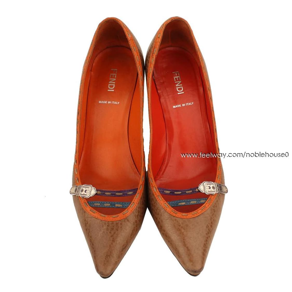 펜디 밀크브라운 패턴 스티치 펌프스 36 상품이미지2