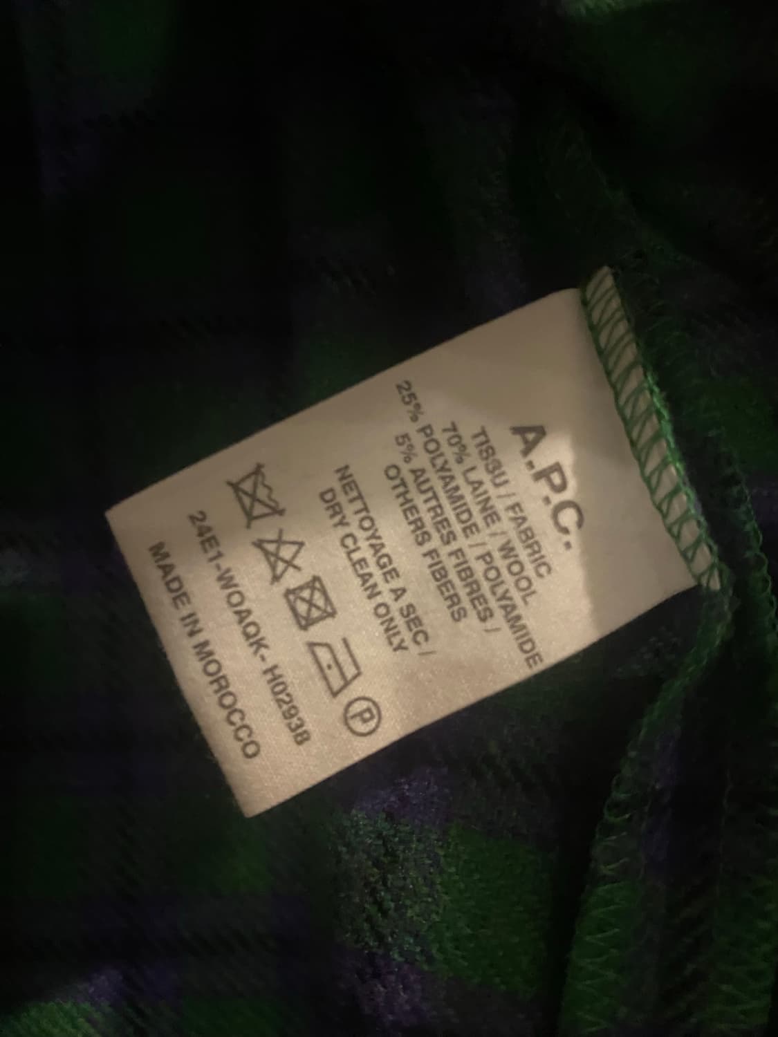 A.P.C 체크 셔츠 XL 상품이미지5