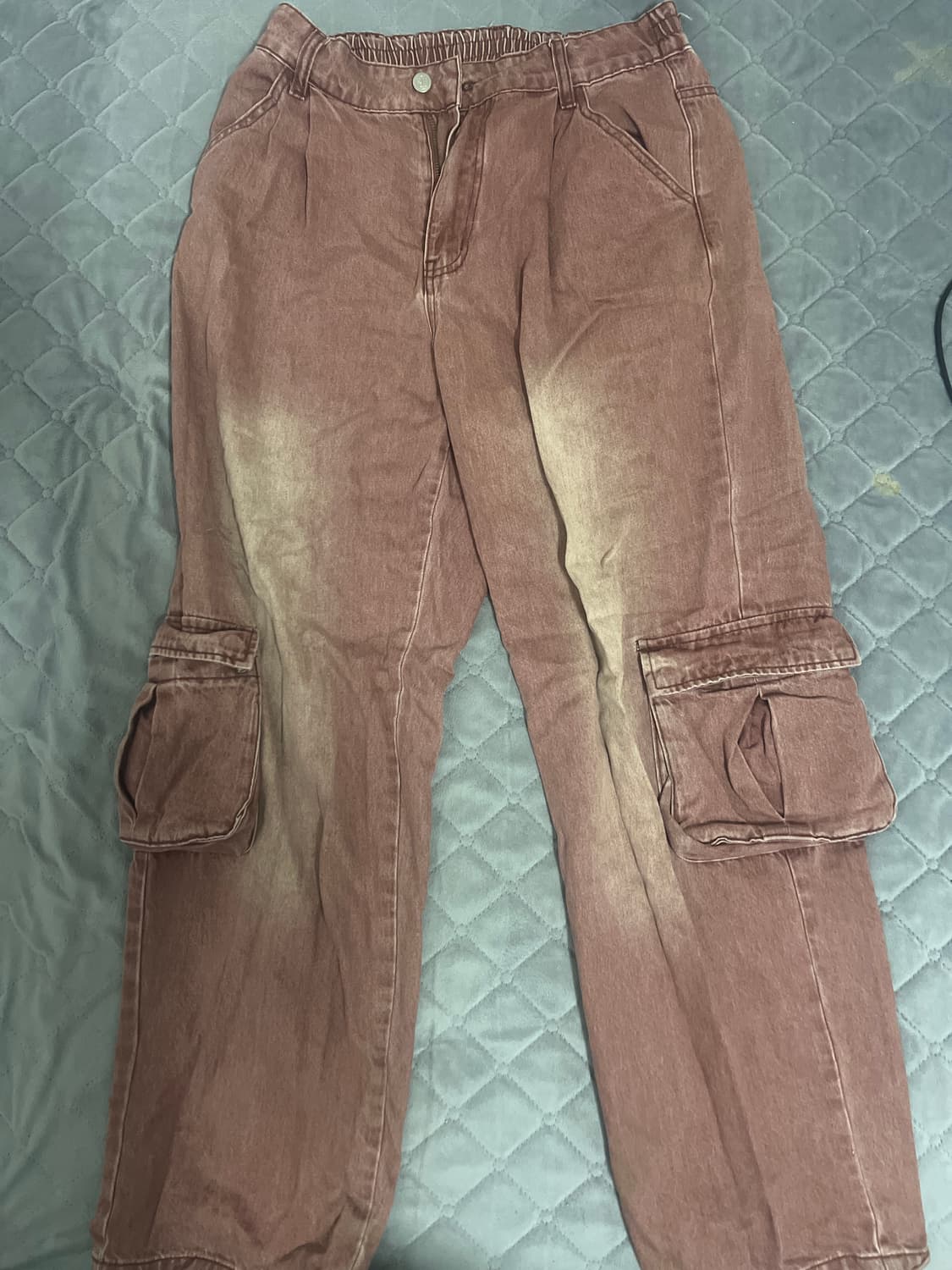 엑스톤즈 XP138 파스텔 데님 카고 팬츠 (PINK) 상품이미지1