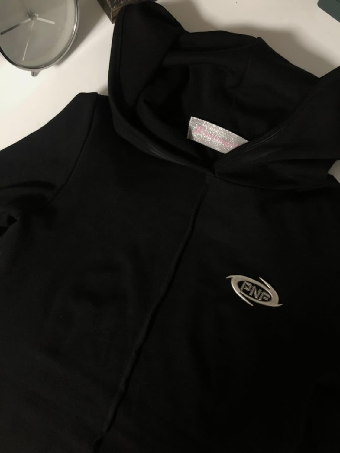 플리즈노팔로우 유나 바디핏 후드티 블랙 상품이미지2