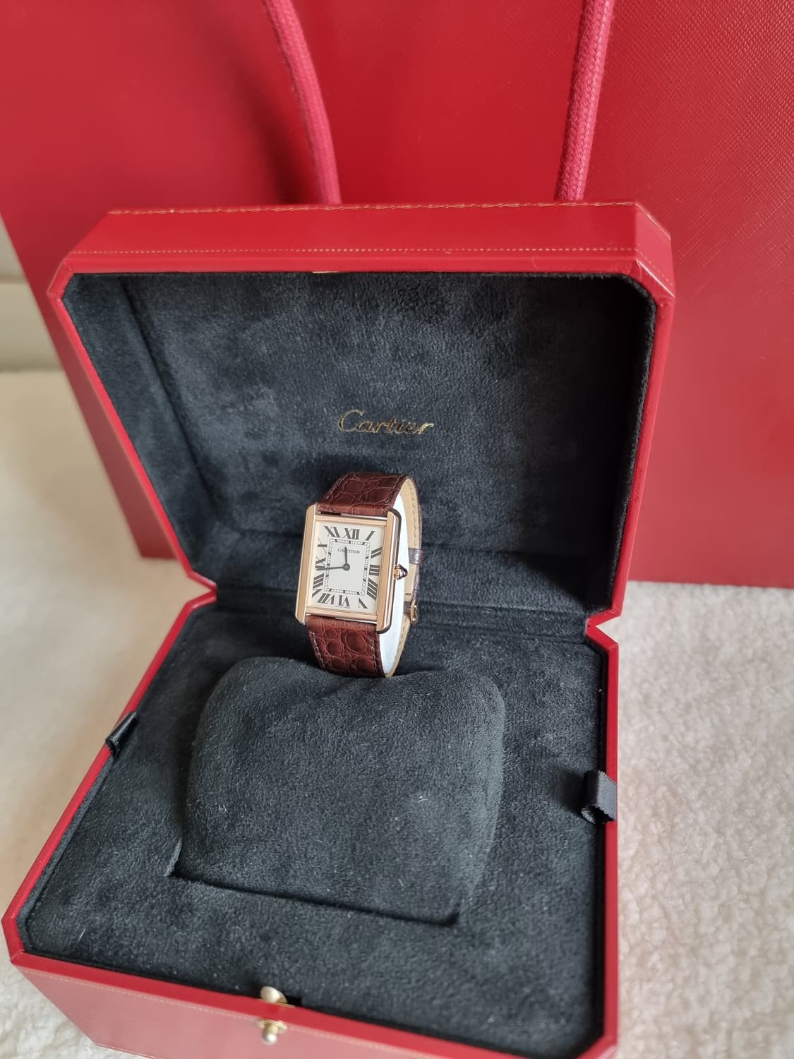 까르띠에 탱크 솔로 18K 로즈골드 라지 L 남성시계 2015년 상품이미지4