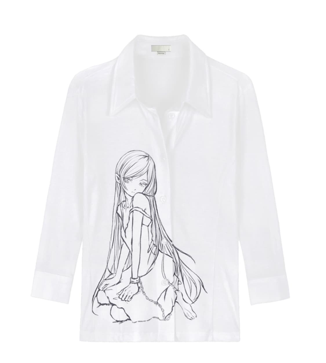 본네 우먼 쓰리쿼터 슬리브 셔츠 화이트 상품이미지1