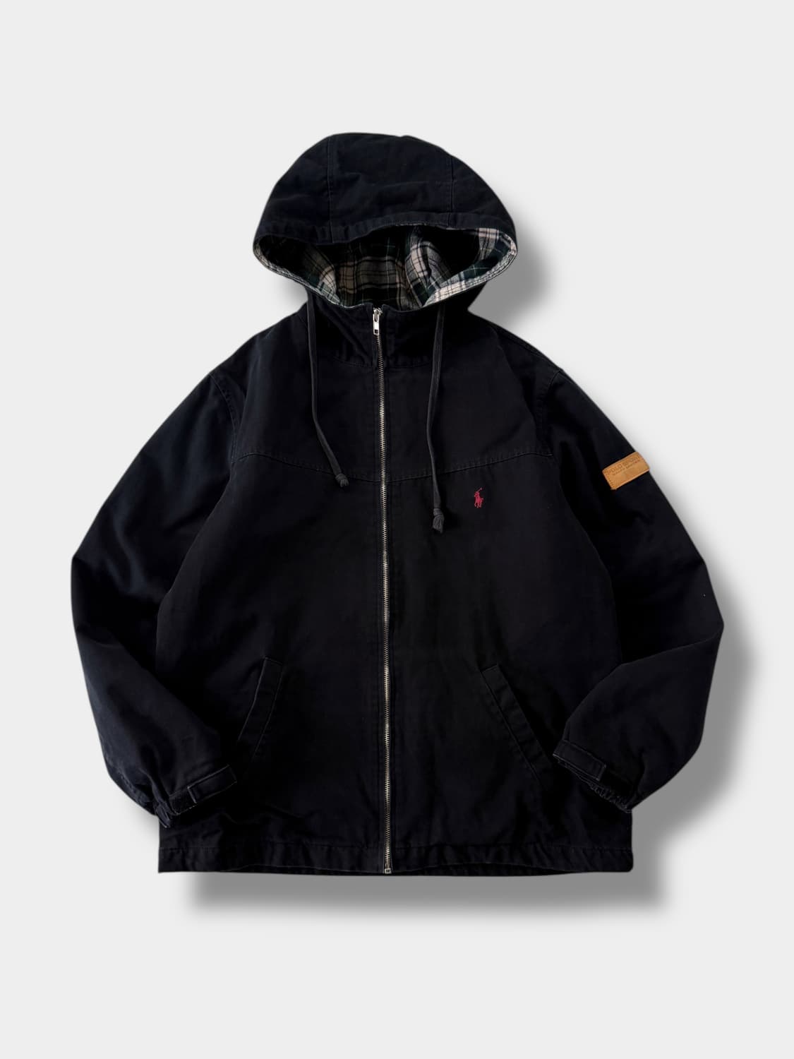 폴로 랄프로렌 00's 루즈핏 블랙 코튼 후드 점퍼 상품이미지1