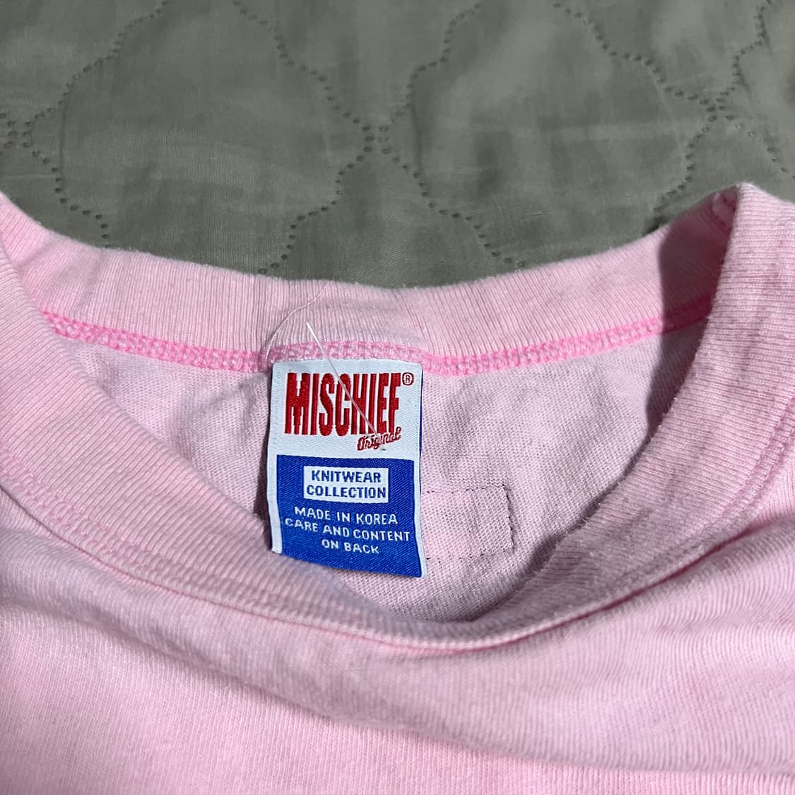미스치프 핑크색 반팔 M 반팔티 분홍 데일리 티셔츠 상품이미지2