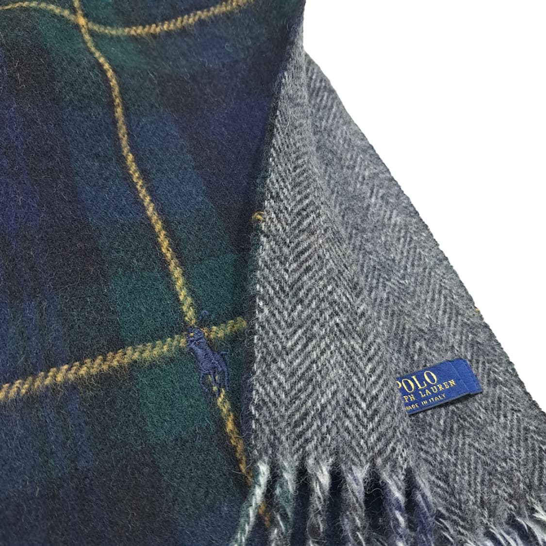 MX383 폴로 이태리판 램스울 혼방 양면 타탄 체크 머플러 상품이미지4