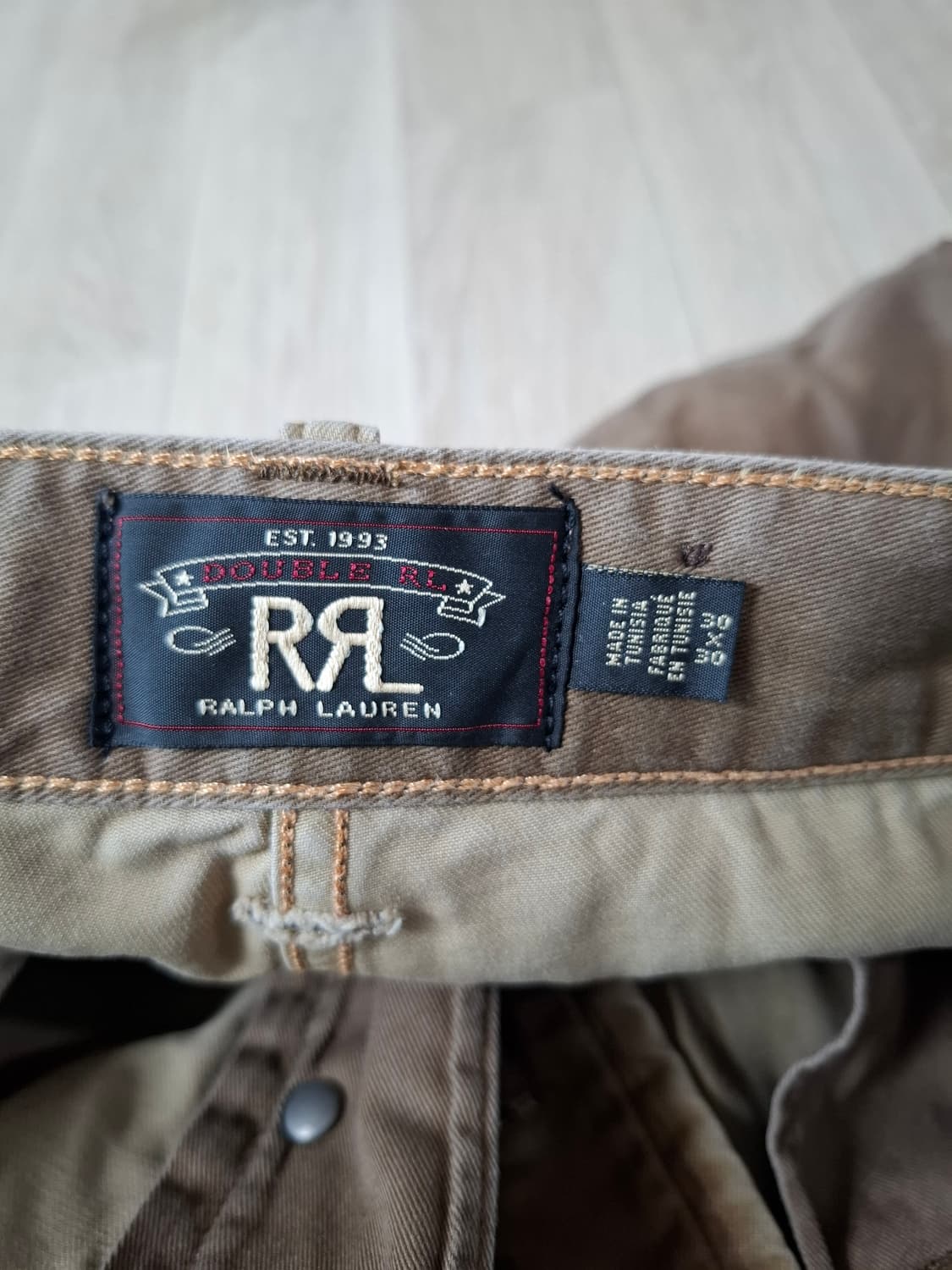 30/30 RRL 더블알엘 왁스 코티드 필드핏 치노 워크 팬츠 브라운 상품이미지2