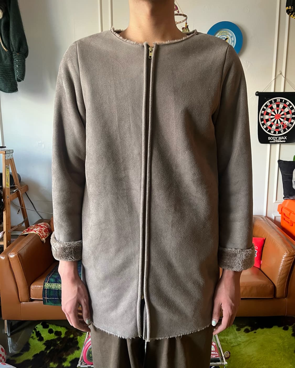 KBF + Japan Fur Lining Suede U Neck JK 상품이미지2