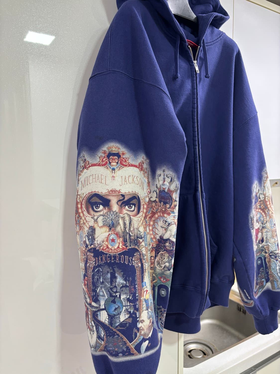 슈프림 마이클잭슨 후드집업 네이비xxl 상품이미지2
