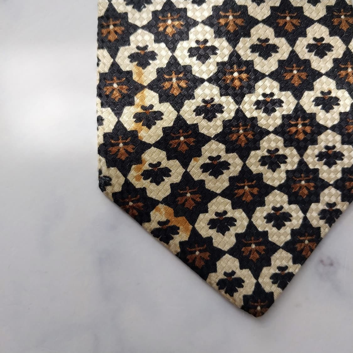 지방시 실크 블랙 플로럴 패턴 넥타이 10.7cm B등급 K1977 상품이미지10