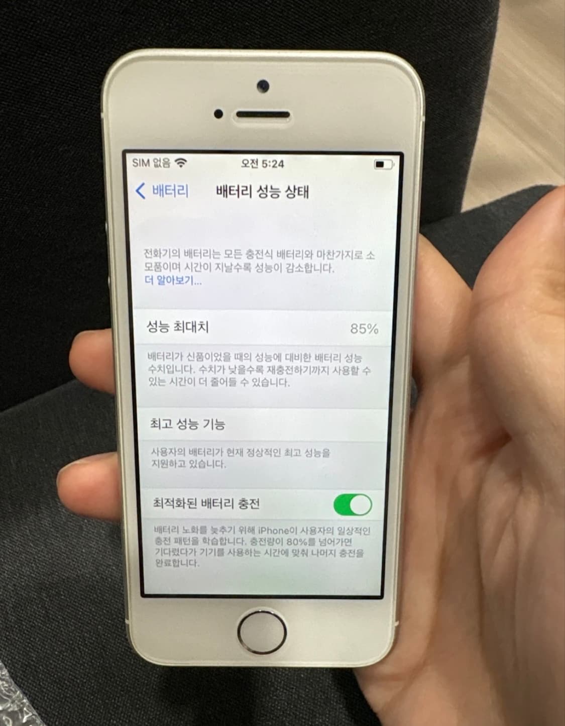 아이폰 SE1 실버 32GB 배터리효율85% 상품이미지10