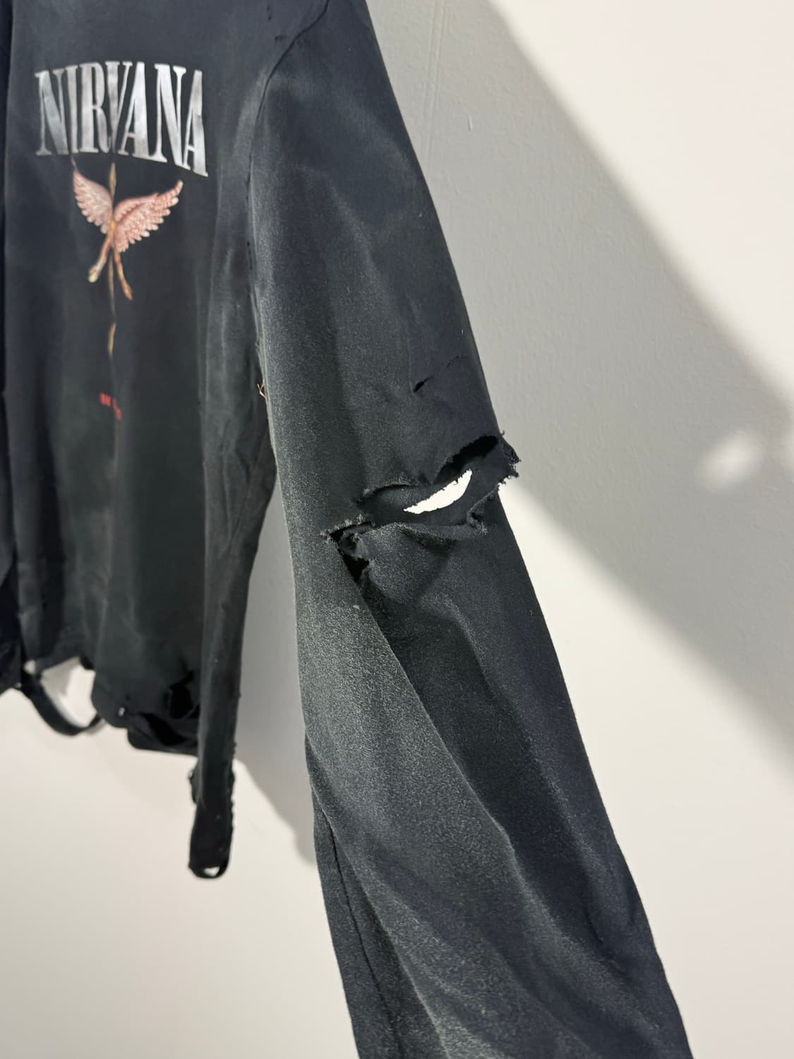 NIRVANA utero 다스트레스드 데미지 워싱 긴팔  상품이미지10