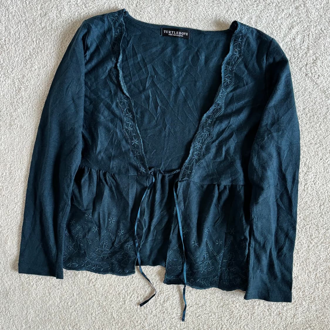 일본빈티지 turtledove 레이스 자수 포인트 가디건 상품이미지1