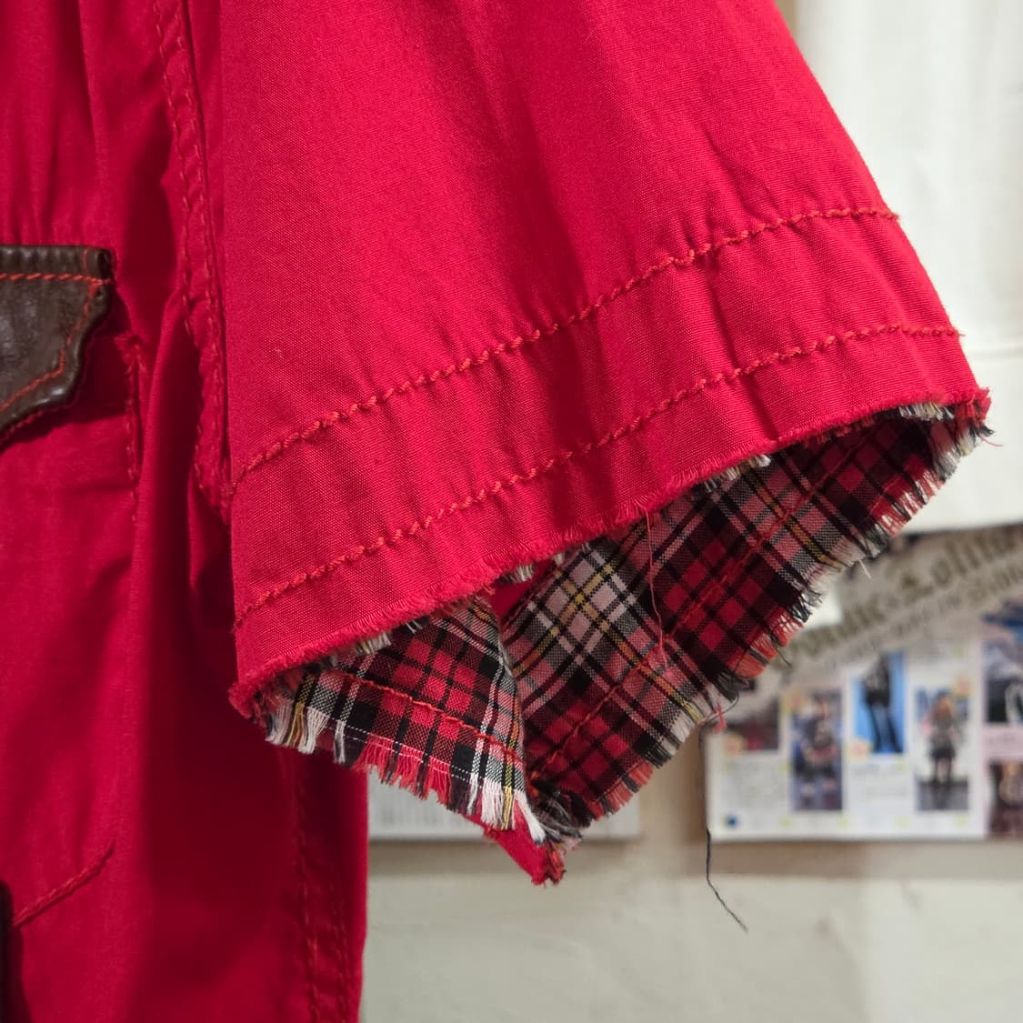 JPN 돈피 레드 웨스턴 반팔 셔츠 상품이미지4