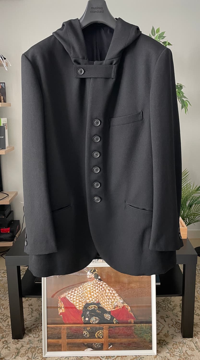 요지 야마모토 뿌르옴므 개버딘 울 후드 자켓 상품이미지4