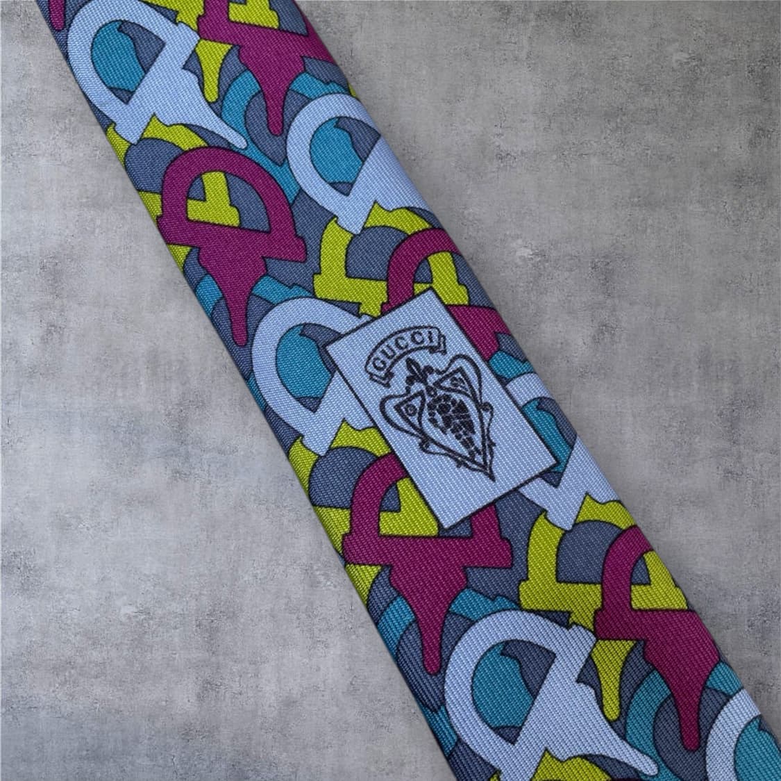 구찌 Gucci 멀티컬러 인터로킹 G 패턴 실크 넥타이 상품이미지3
