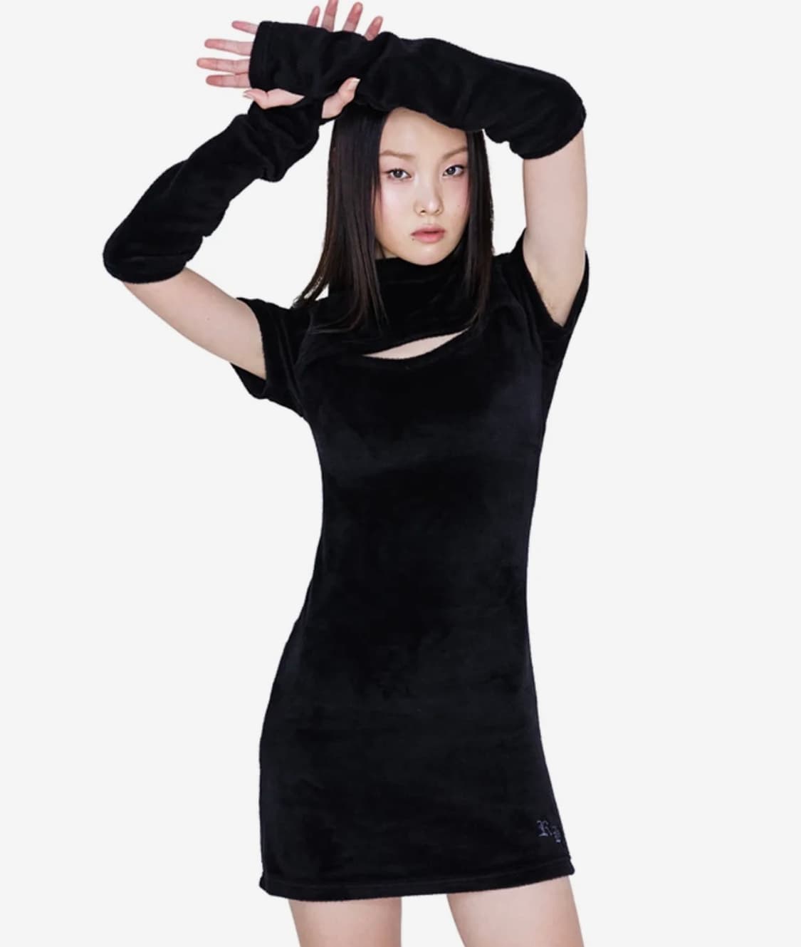 하프슬리브 슬림 드레스 & 워머세트 상품이미지3