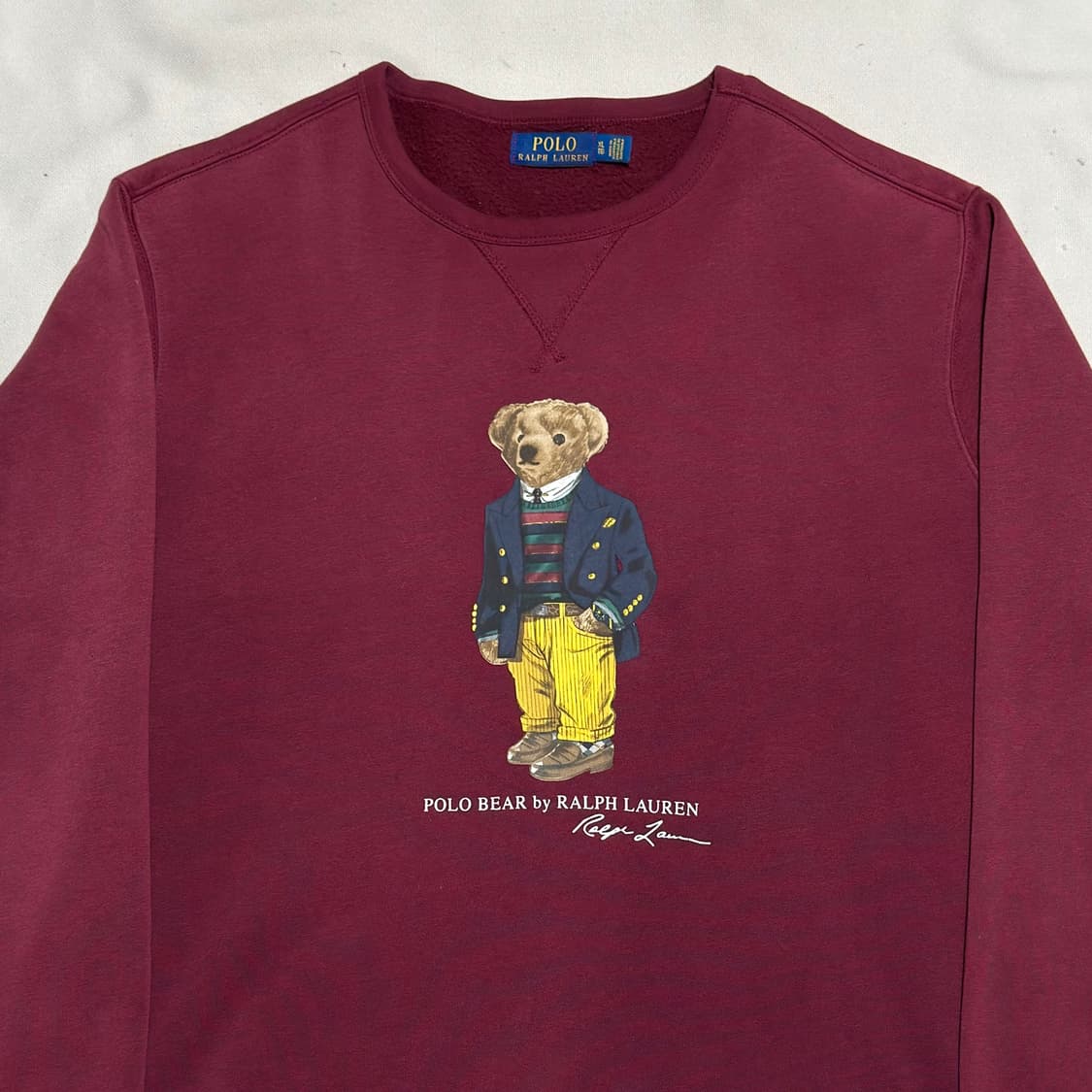 XL 폴로랄프로렌 빅 폴로베어 버건디 기모 맨투맨 상품이미지1