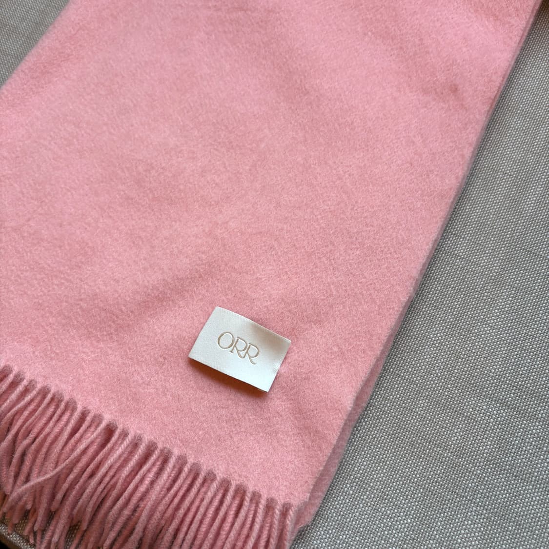 오르 ORR 램스울 프린지 머플러 - 코랄핑크 상품이미지2