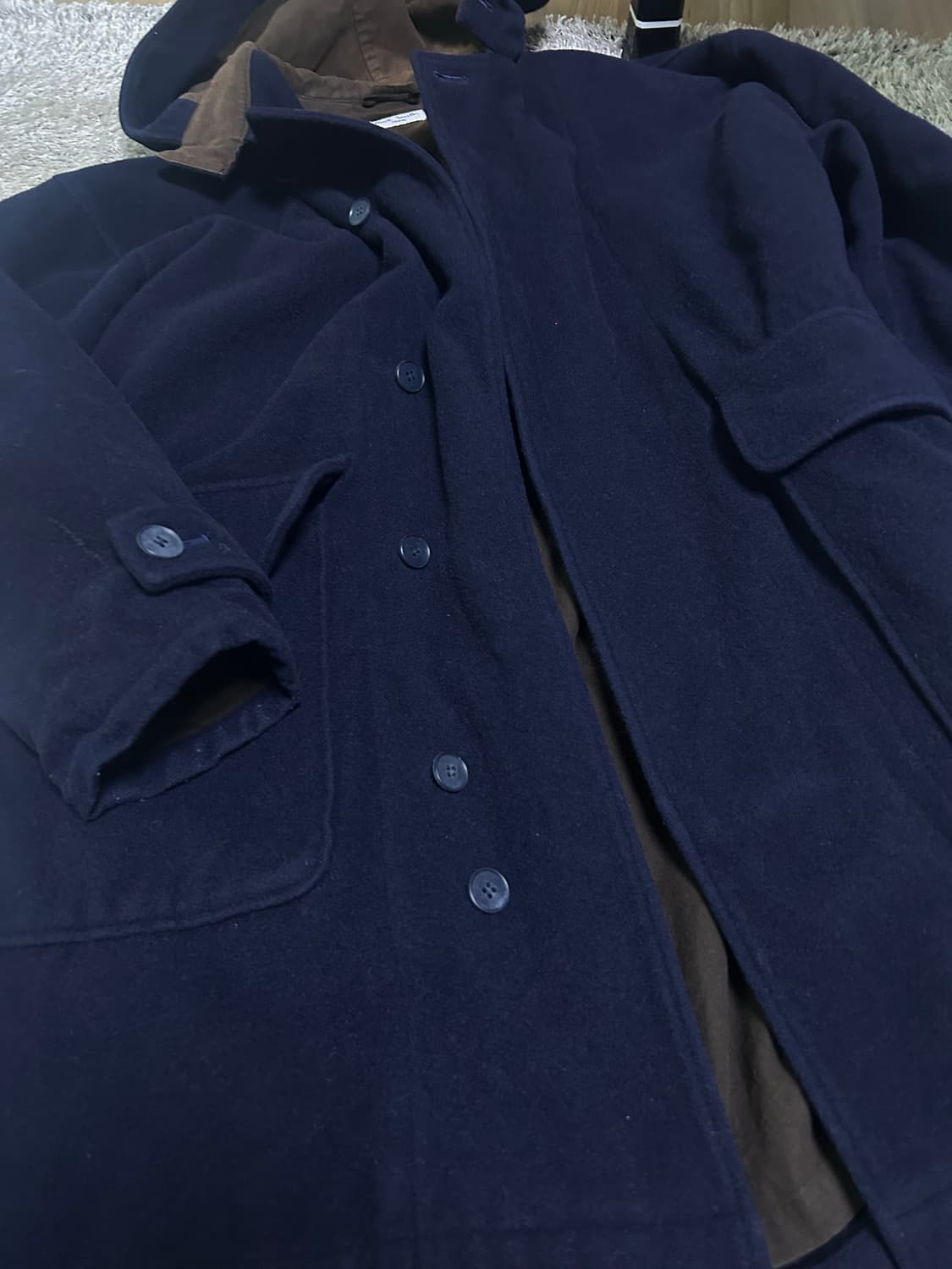 일제 폴스미스 네이비 울 후드 코트 사이즈 105~110 상품이미지2