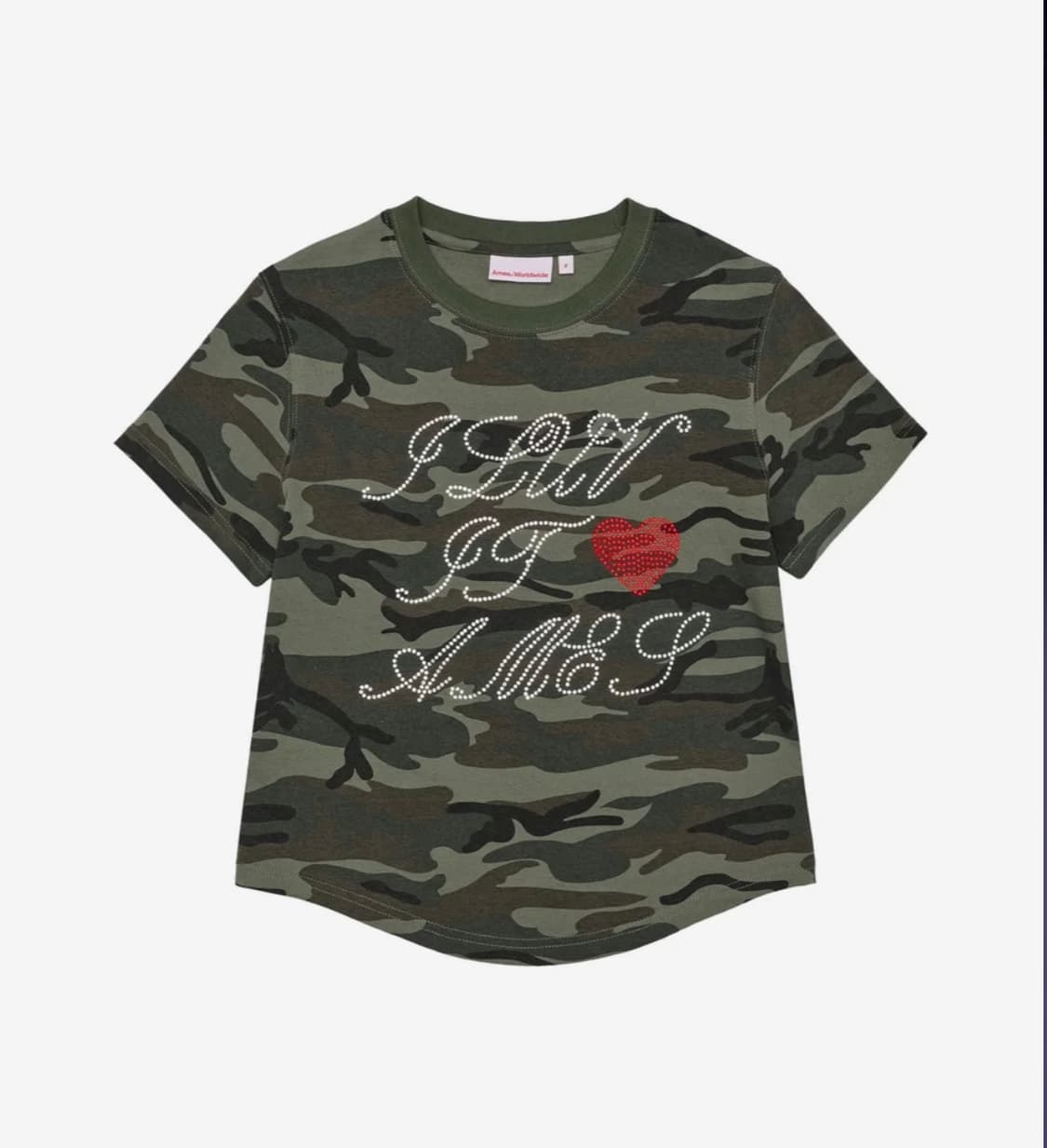 아메스 월드와이드 반팔 AMES HOTFIX CROP TEE CAMO 상품이미지1