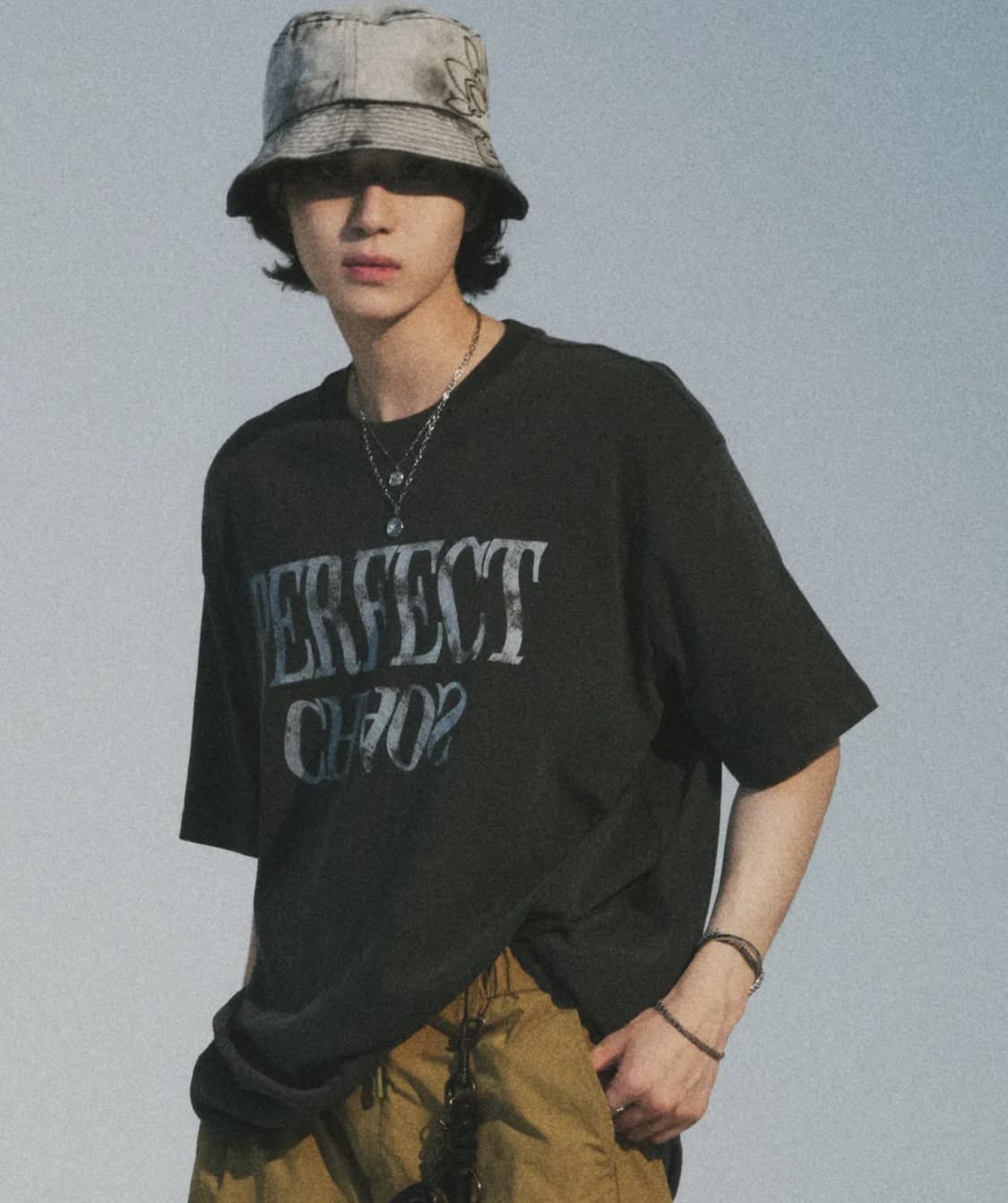 코드 CORD 카오스 피그먼트 반팔 티셔츠 차콜 L  상품이미지1