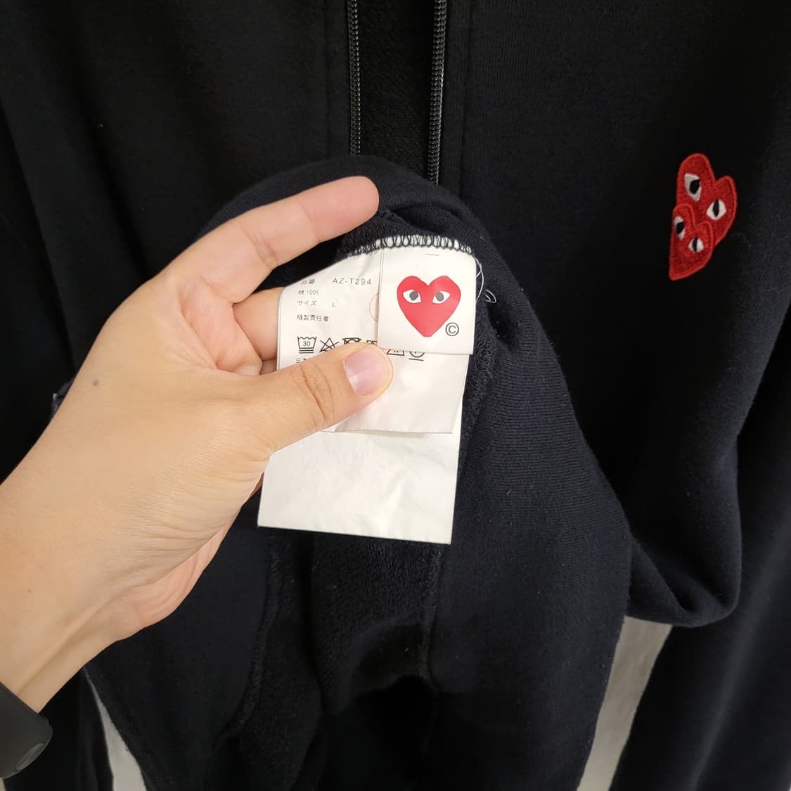 꼼데가르송 블랙 후드집업 자켓 점퍼 상품이미지4
