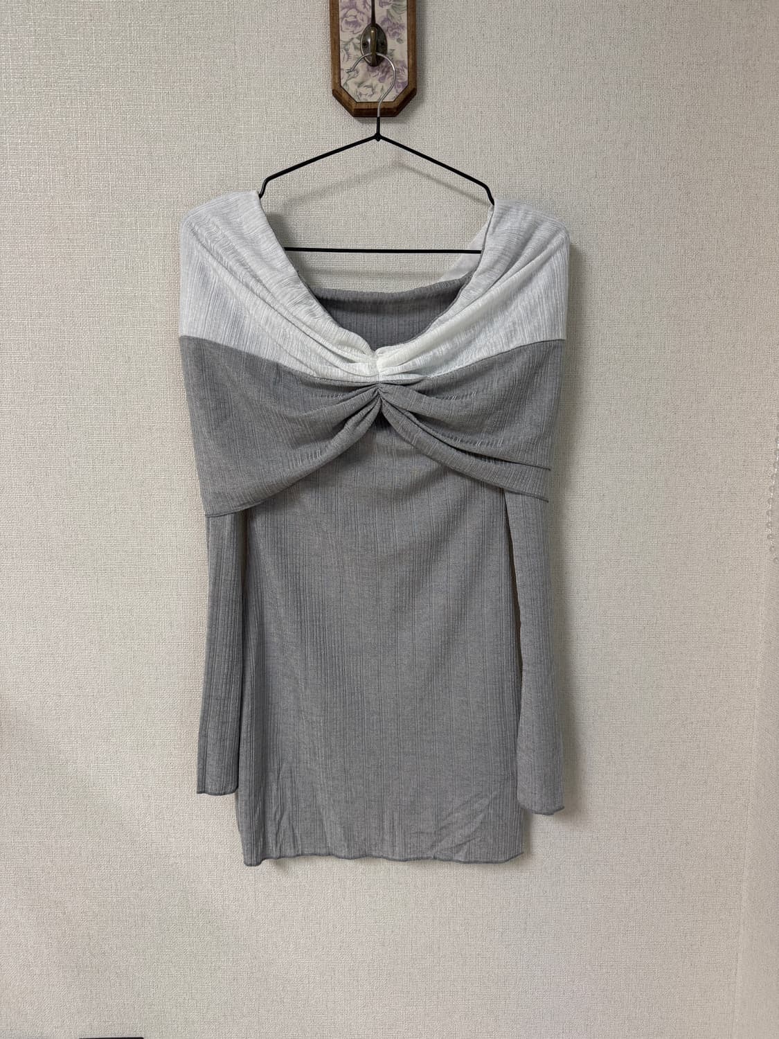 그레이 리본 미니 원피스  상품이미지1