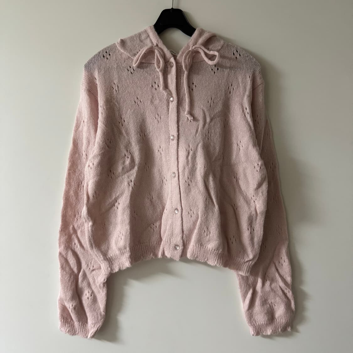 새상품 여자 펀칭 니트 후드집업 상품이미지1