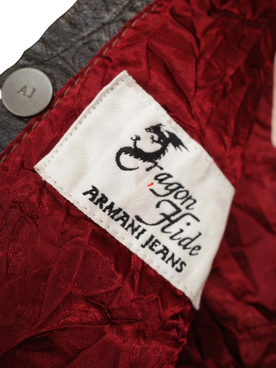 00‘s 알마니 진스 드래곤 레더 자켓 상품이미지10