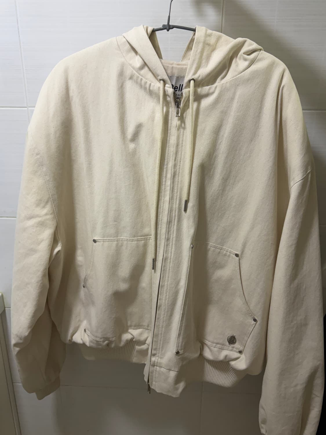 벨로엘 투웨이 오버핏 후드집업 오트밀 상품이미지3