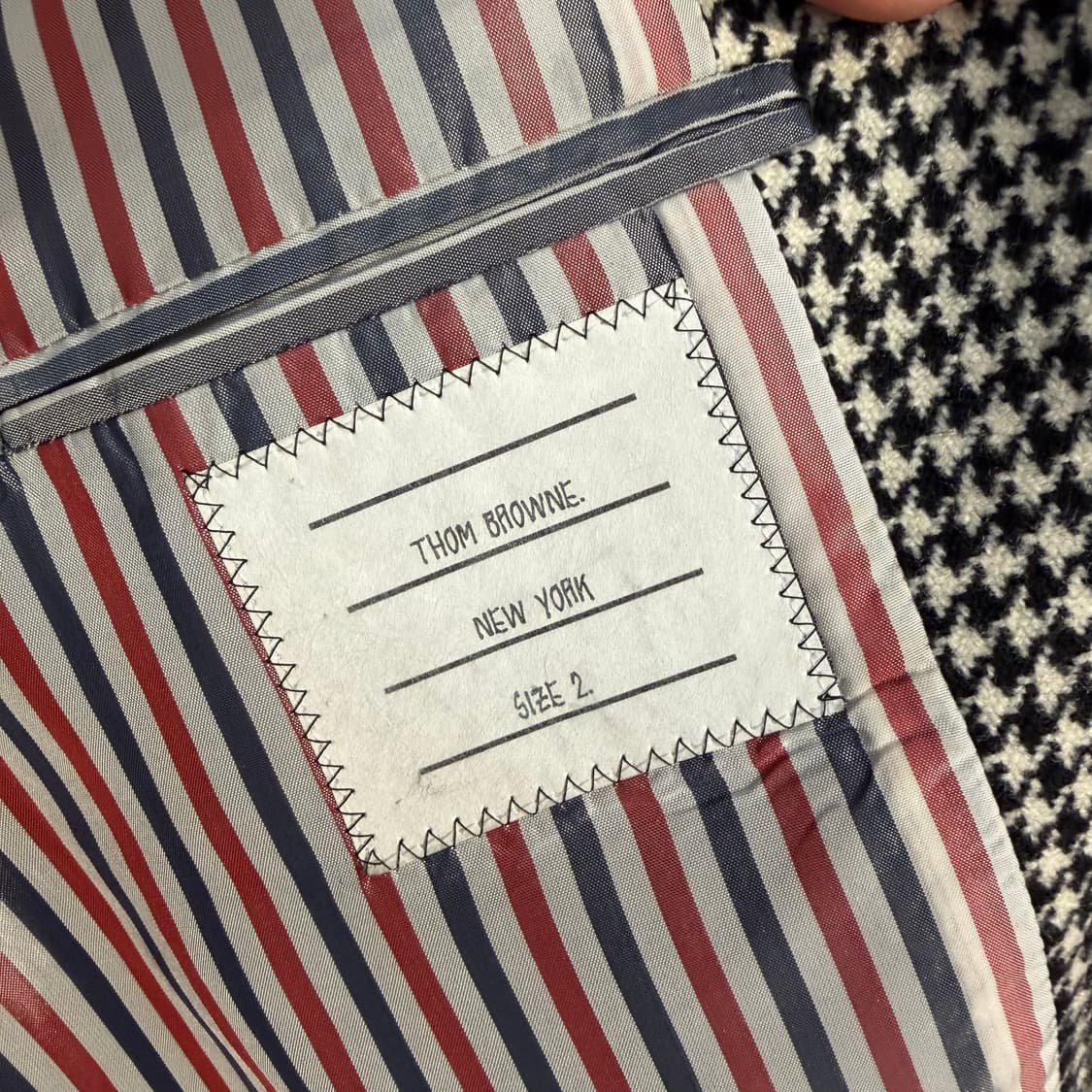 (2) 톰브라운 펀믹스 글렌 하운드투스 RWB 울 코트 상품이미지8