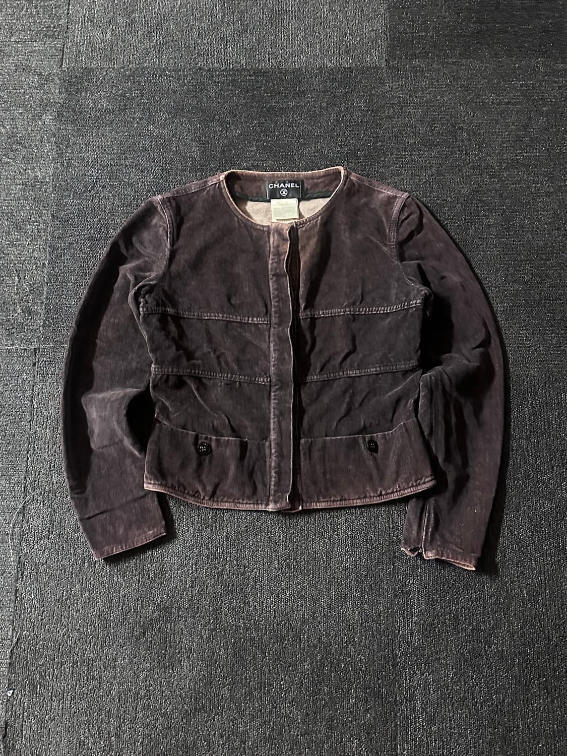 샤넬 02 FW 런웨이 컬렉션 브라운 벨루어 자켓 상품이미지5