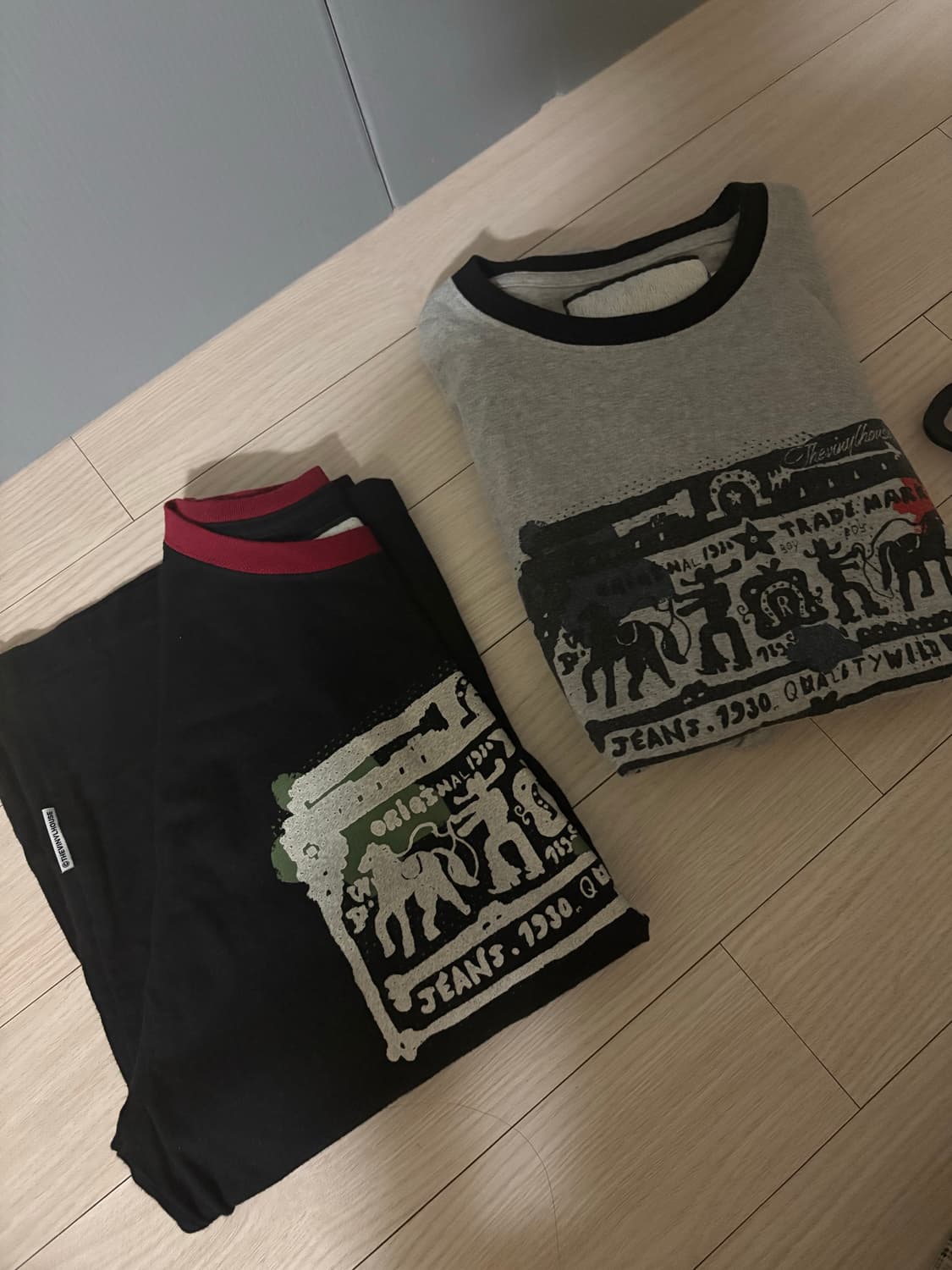 더바이닐하우스 카우보이 픽토그램 링거 티셔츠 상품이미지1