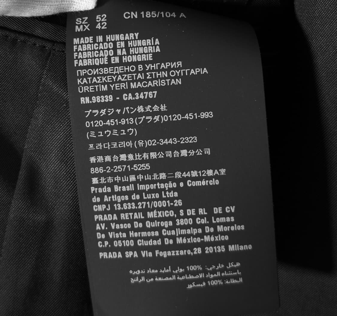 [52] 프라다 남성 삼각로고 리나일론 싱글 브레스트 블레이저 자켓 블랙 상품이미지10