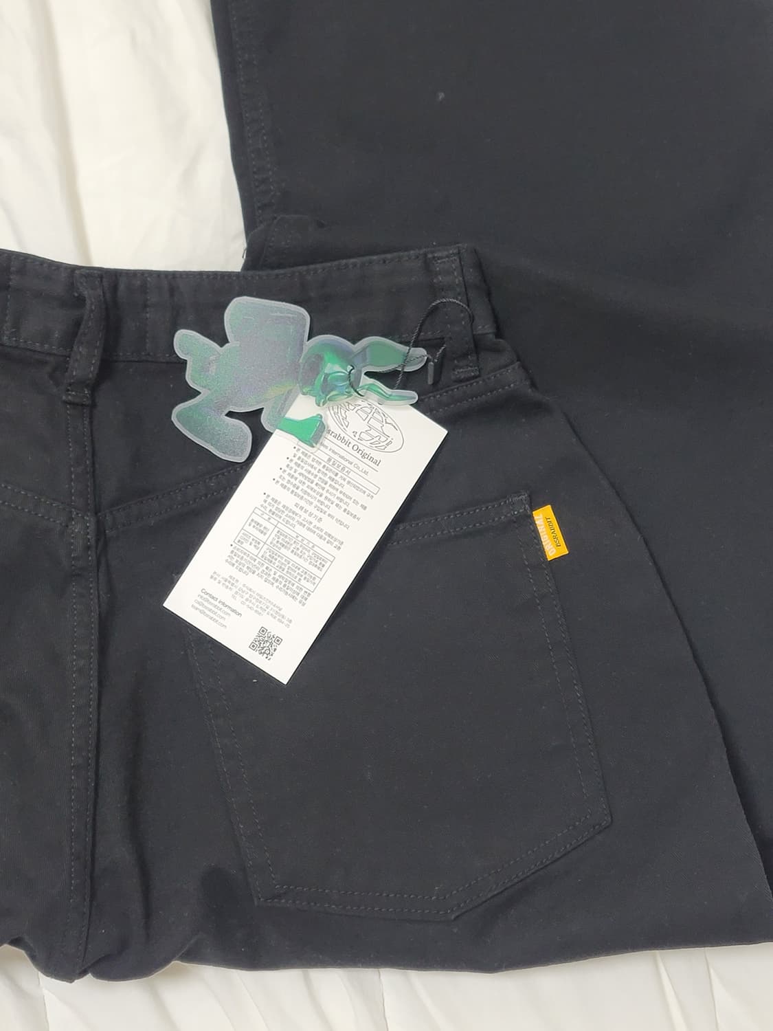 [새상품] 비에스래빗 미드90 배기 코튼 팬츠 블랙 M 상품이미지3