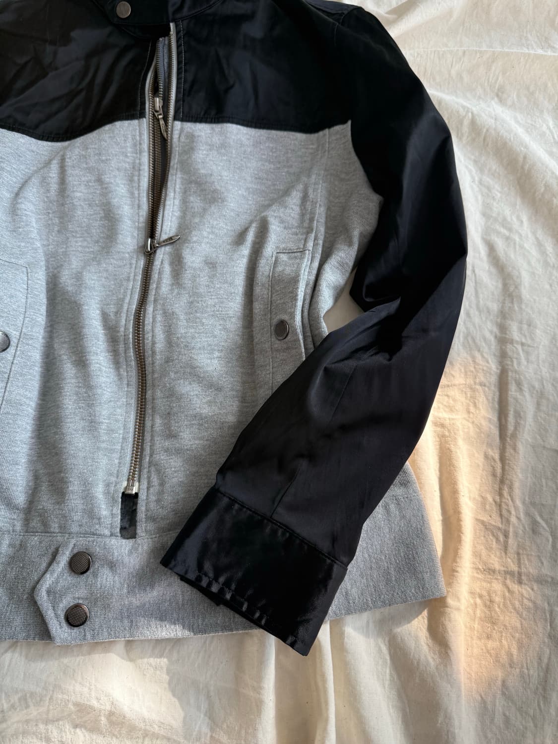 무채색 y2k 락시크 레이어드 후드 집업  상품이미지3