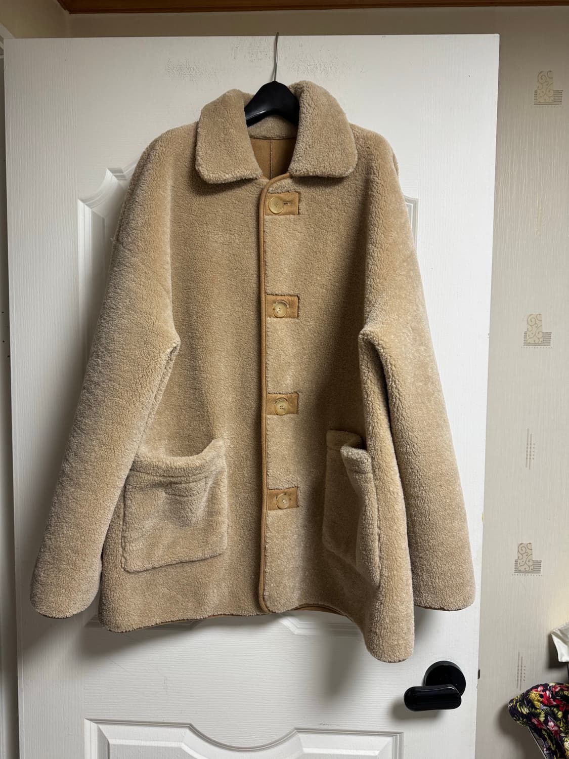 베이지보울 리버시블 하프 무스탕 베이지 상품이미지9