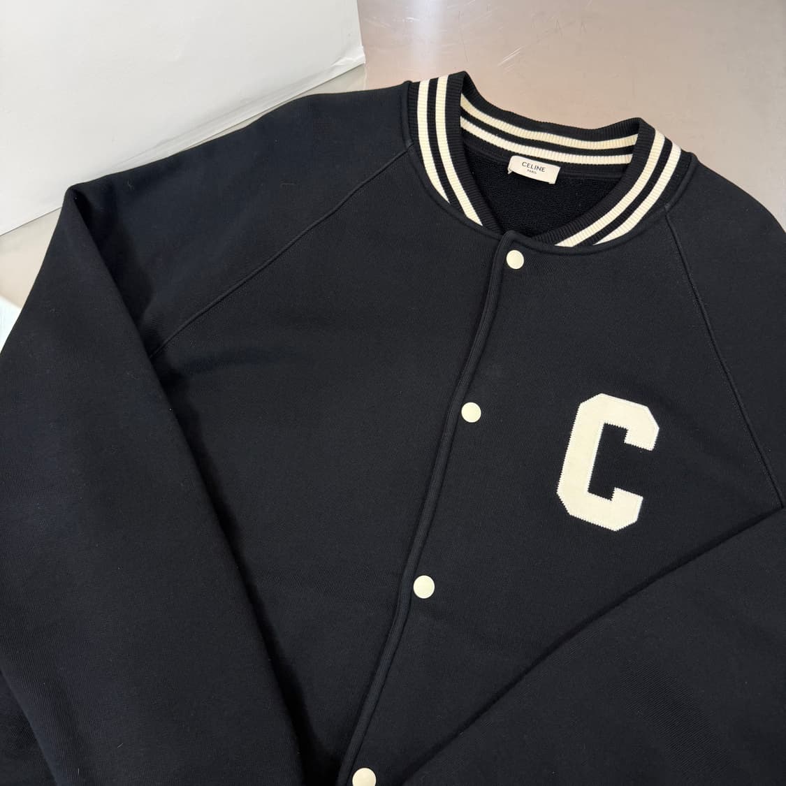 [리오브] 셀린느 테디 백로고 컬리지 바시티 자켓 상품이미지3