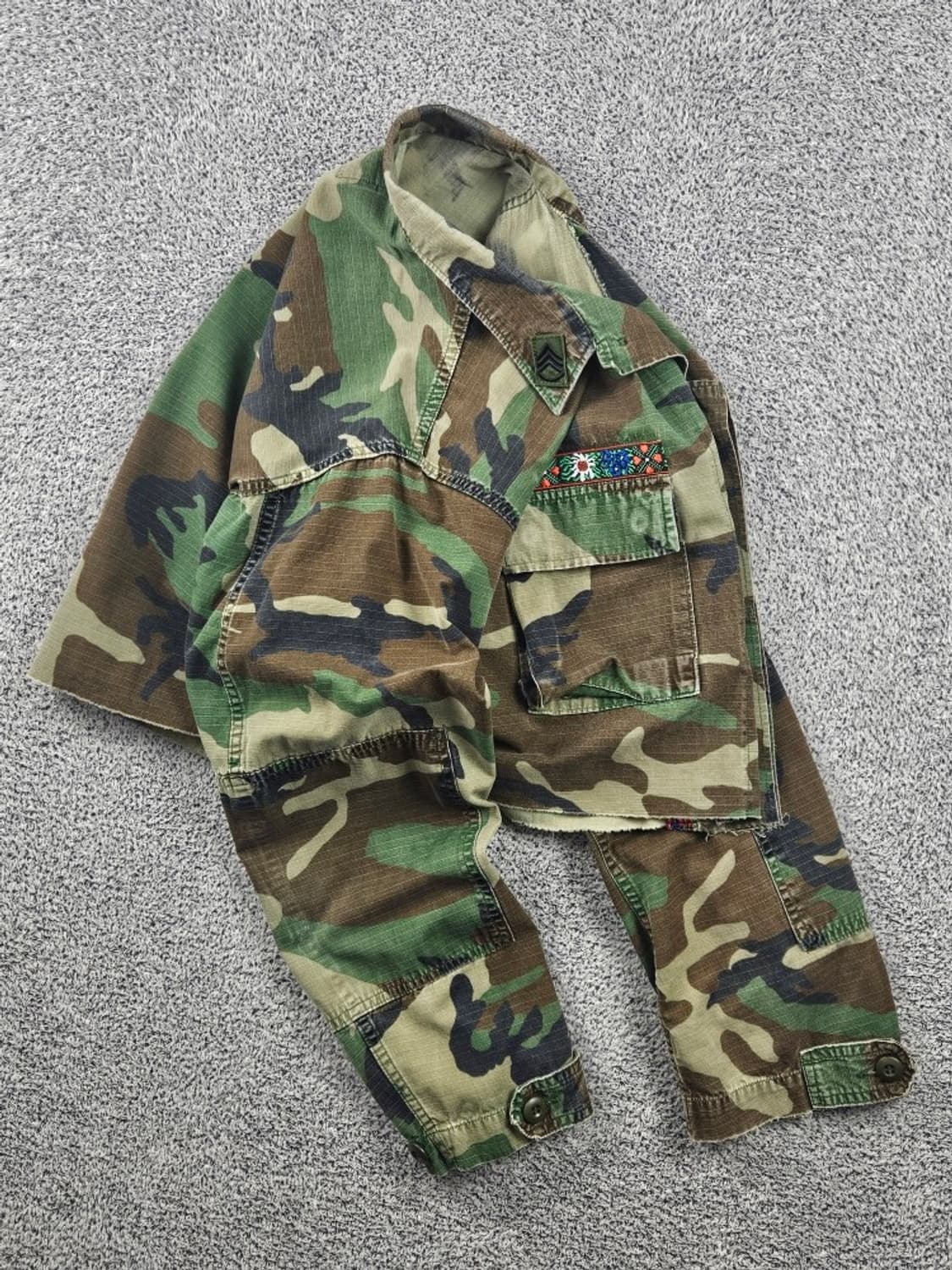 US ARMY 크롭 커스텀 컴뱃 필드 셔츠 ( L추정 ) / 11623 상품이미지4