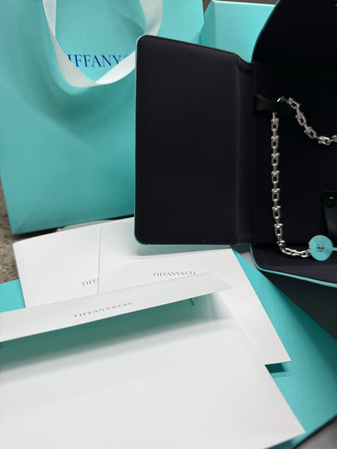 티파니앤코 하드웨어링크목걸이 스몰 실버 상품이미지1