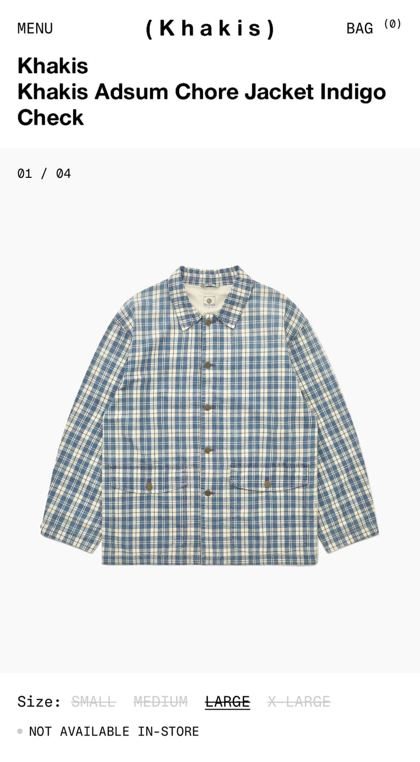 Khakis Adsum Chore Jacket 상품이미지3