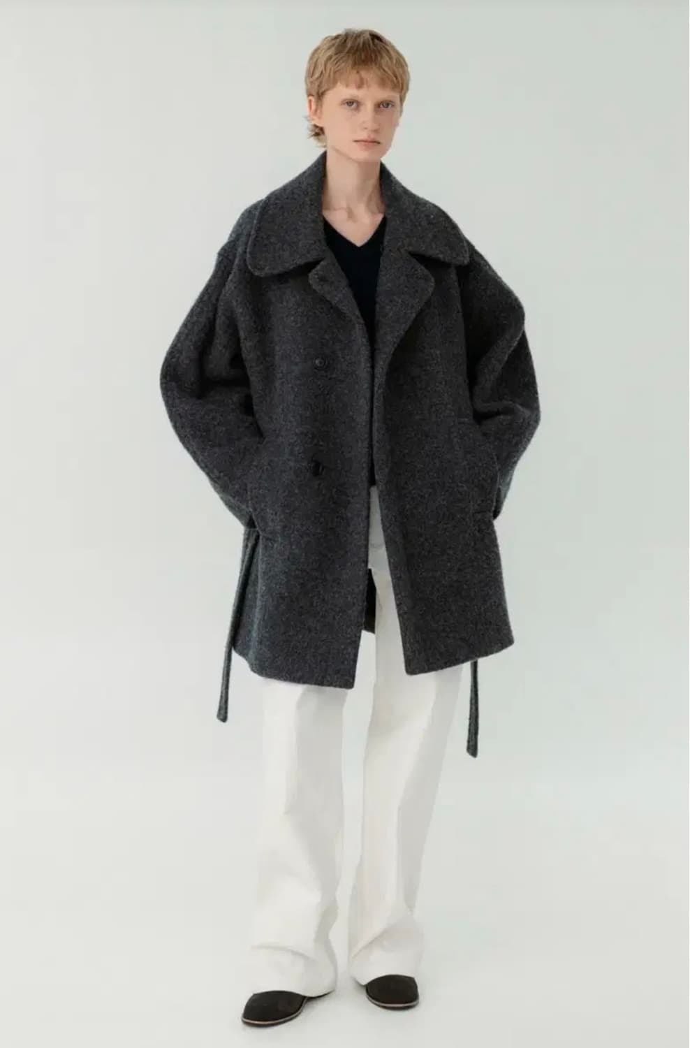 레이스 rrace 클라우드 싱글 오버핏 코트 차콜 Cloud single 상품이미지2