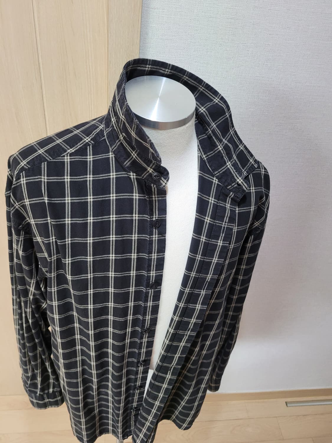 후아유 WHO.A.U 남자 체크 셔츠 XL 블랙 상품이미지6