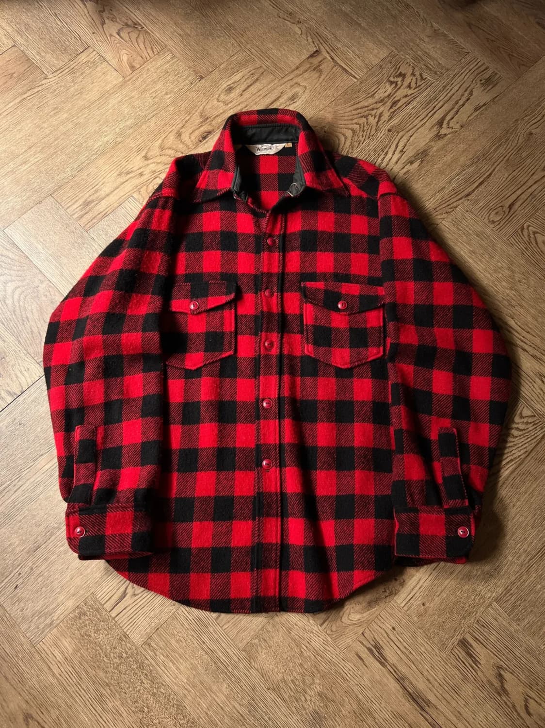 [L]60's 울리치 USA 버팔로 체크 울 셔츠 상품이미지1