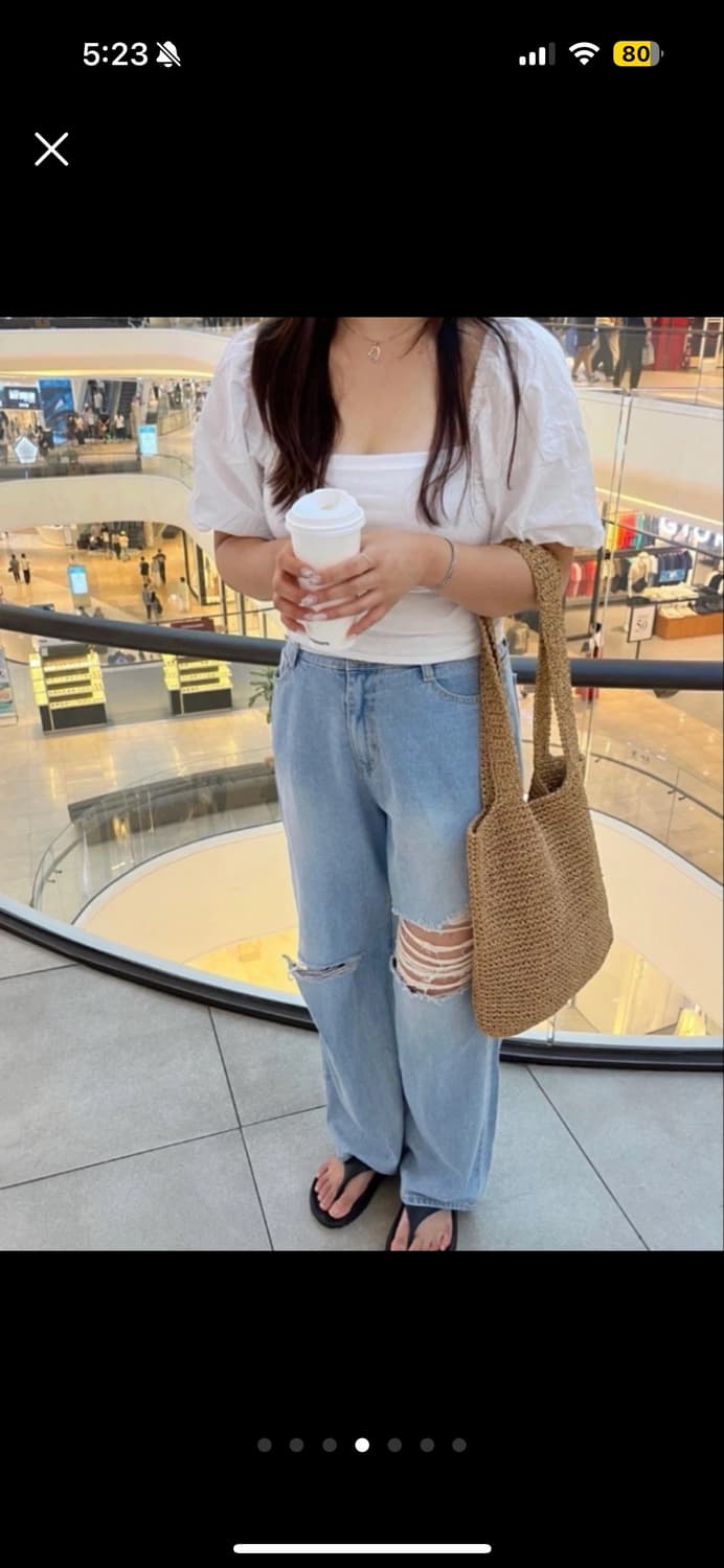 하티66 빈티지 트임 와이드 데님팬츠 상품이미지4