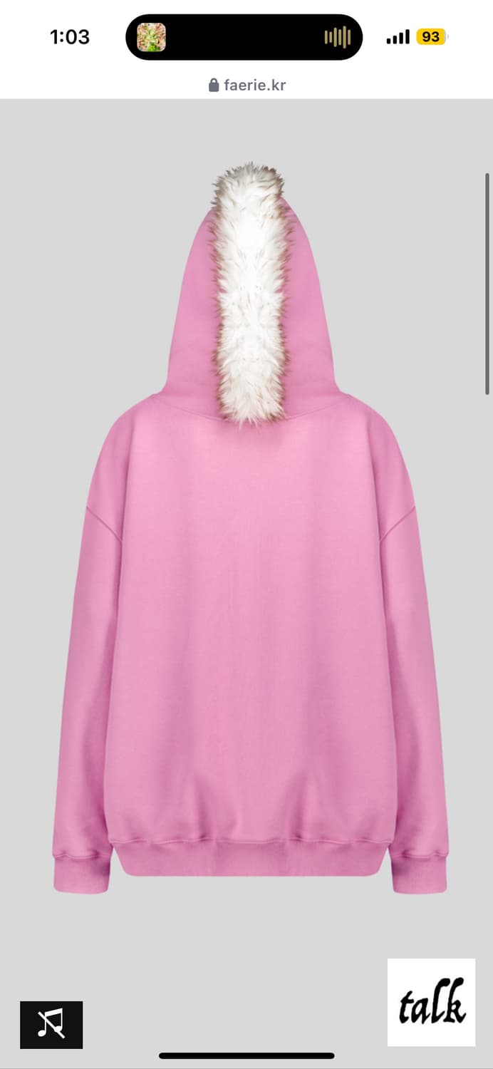 샵페어리 trim hoodie pink  상품이미지3