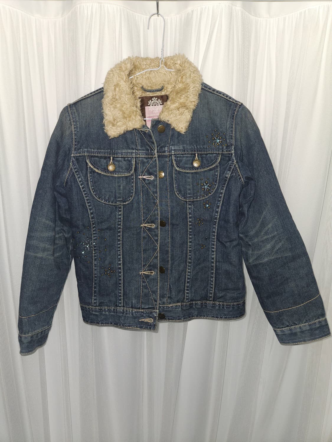 authentic gap 퍼 트리밍 젬스톤 데님 자켓 상품이미지1