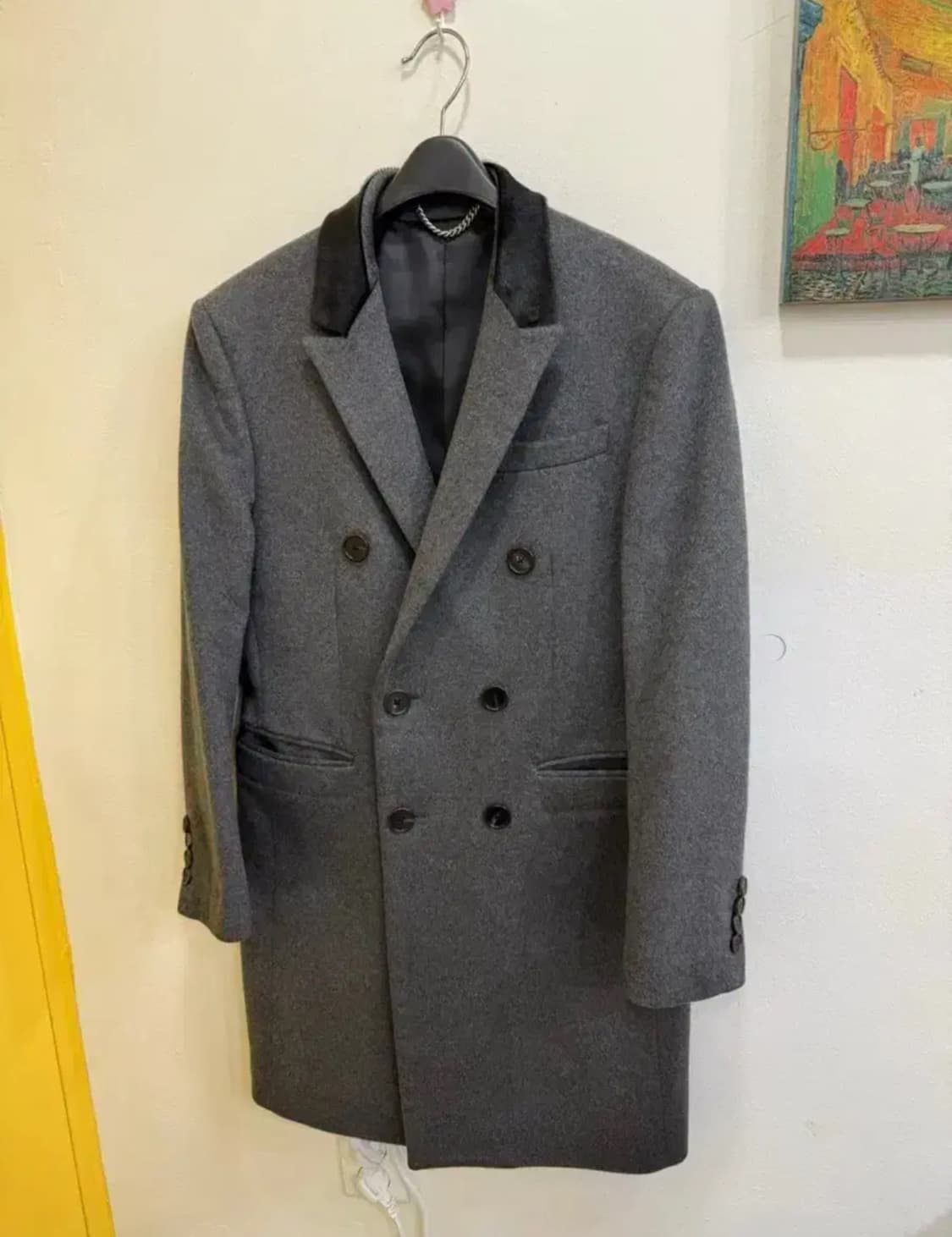 SYSTEM 시스템 이탈리안 캐시미어 더블 코트 – 클래식 차콜 상품이미지2